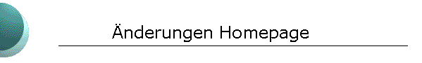 �nderungen Homepage